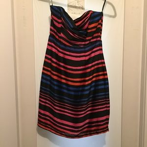 H&M satin stripe strapless dress- NWT size 4.